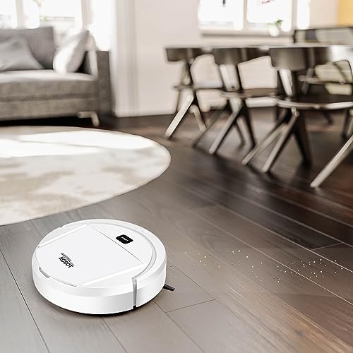 ichuanyi Robot Vacuum Cleaner,Sweeping Robot,Ultra Slim Quiet,Cleans Hard Floors to Medium-Pile Carpets,Integral Memory Multiple Cleaning Modes Vacuum Best (White)