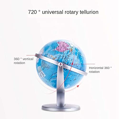 World Globe 360 Terrestrial World Globe Earth Ocean Map Geography Teaching Aids Educational Toy Home Office Ornament with Rotating Stand Easy to Read (Blue One Size) (Blu