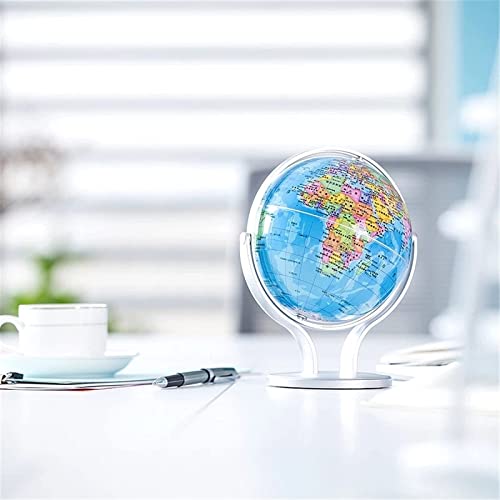 World Globe 360 Terrestrial World Globe Earth Ocean Map Geography Teaching Aids Educational Toy Home Office Ornament with Rotating Stand Easy to Read (Blue One Size) (Blu