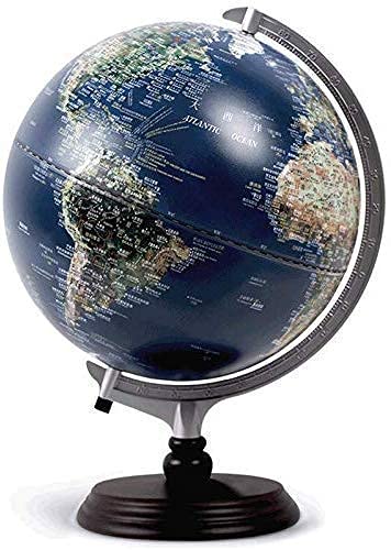 World Globe,Raised Relief Topographical Globe,Built-In LED Light for Night View for Learning Education Teaching Demo Home Office Desk Decoration