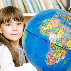 World Globes for Kids - Larger Size Educational World Globe with Stand Adults Desktop World Gobles Educational Toy for Children - Geography Learning Toy,B