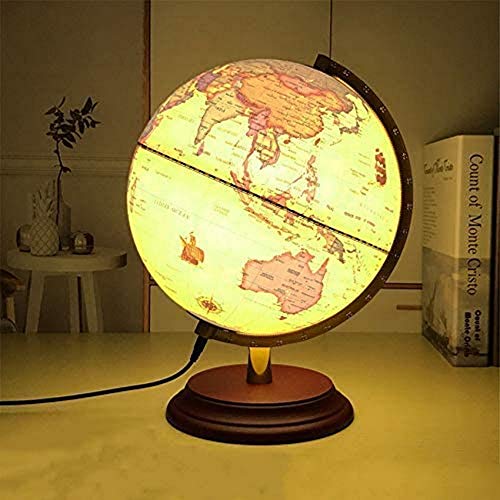 World Globes for Kids - Larger Size Educational World Globe with Stand Adults Desktop World Gobles Educational Toy for Children - Geography Learning Toy,B