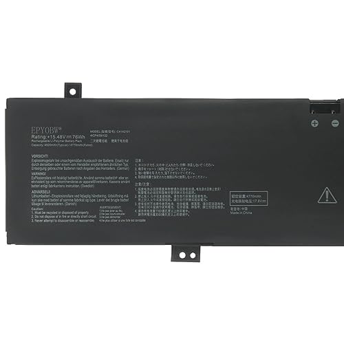 EPYOBW C41N2101 Laptop Battery 76Wh Compatible with Asus ROG Zephyrus G14 GA402RK GA402RJ / TUF Dash F15 FX517 FX517ZC FX517ZM / Zenbook Pro 17 UM6702RA UM6702RC Series 0B200-04110100