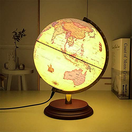 World Globe Great for Kids And Adults with Stand Desk 10 Inch Globe Educational Deluxe Blue Ocean Black Base Full Earth Geography