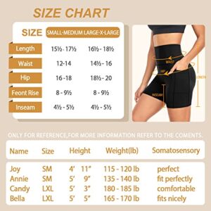 MOREFEEL 3 Pack High Waisted Biker Shorts for Women with Pockets – 5" Super Soft Workout Yoga Athletic Shorts