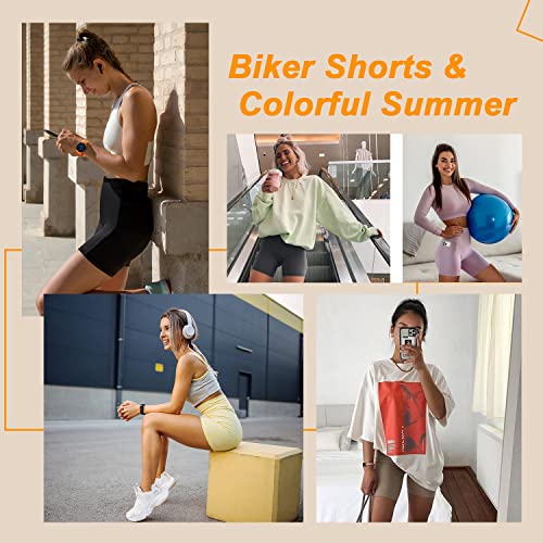 MOREFEEL 3 Pack High Waisted Biker Shorts for Women with Pockets – 5" Super Soft Workout Yoga Athletic Shorts