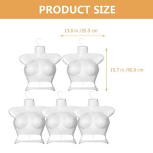 Zerodeko 5pcs Female Hollow Back Mannequin Torso Back Body Torso Dress Form T Shirt Display Bikini Hanger Swimming Clothes Display Rack with Hanging Hook