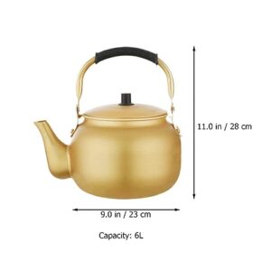 Happyyami Tea Kettle Stovetop Metal Teapot Household Water Kettle Teapot For Stovetop Teakettle Water Boiling Kettle Water Heating Pot Anti-scalding Handle Water Heating Pot