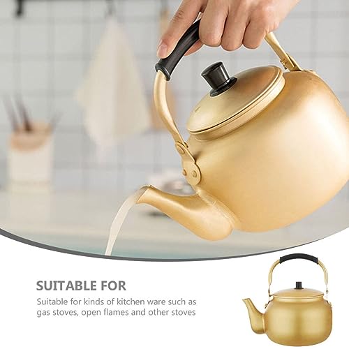 Happyyami Tea Kettle Stovetop Metal Teapot Household Water Kettle Teapot For Stovetop Teakettle Water Boiling Kettle Water Heating Pot Anti-scalding Handle Water Heating Pot