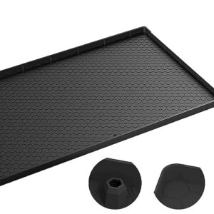 yuehuam under sink mat for 22x34 cabinet, silicone waterproof mat under sink sink tray with drain hole, cabinet liner protector for kitchen,bathroom, laundry cabinets