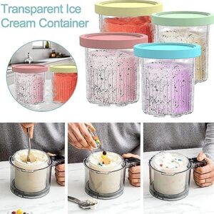 EVANEM Creami Containers, for Ninja Creami Accessories,24 OZ Ice Cream Containers Pint Bpa-Free,Dishwasher Safe for NC501 Series Ice Cream Maker