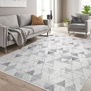 gaomon modern area rug 5x7 modern distressed rug ultra soft indoor fuzzy floor cover for living room bedroom non-slip non-shedding home office floor carpet low pile contemporary abstract rug grey