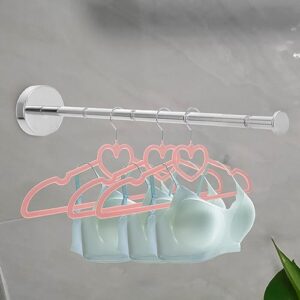 Angoily Wall Mount Clothes Bar Iron Pipe Hanger Holder Organizer Garment Holder Rack Spacer Saver for Home Bedroom Bathroom Silver