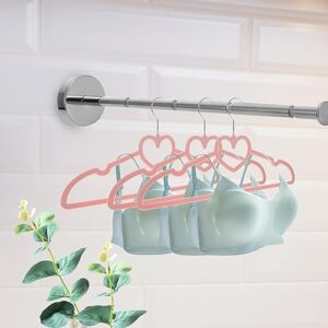 Angoily Wall Mount Clothes Bar Iron Pipe Hanger Holder Organizer Garment Holder Rack Spacer Saver for Home Bedroom Bathroom Silver