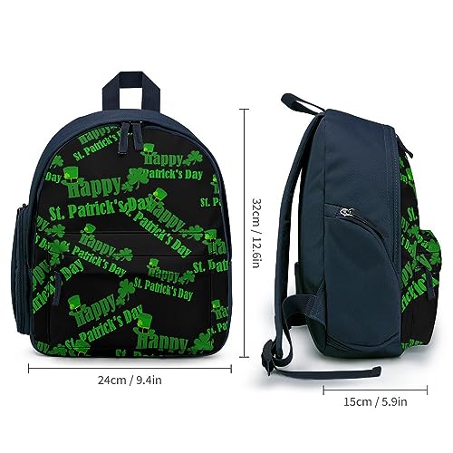 Happy St.Patrick's Day Mini Backpack Cute Travel Bag with Pocket Shoulder Bag Ligntweight Daypack Durable Back Pack