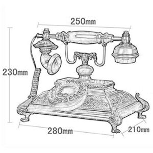 Telephone High-end Retro Telephone Home Office Business Landline Pure Hand-Built Fixed Telephone 280210230mm