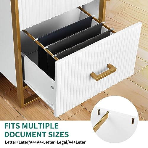 YITAHOME 2 Drawer File Cabinet, Large Lateral Filing Cabinet for Home Office, White