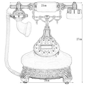 Telephone Retro Button Dialing Machine Home Office Business Fixed Telephone Household Crafts Ornaments 252227mm (B)