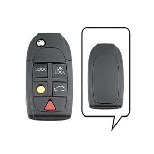 car 5 buttons remote flip key fob case shell, for volvo xc70 xc90 v50 v70 s60 s80 c30 2003 2004 2005 2006 2007 2008 2009 2010