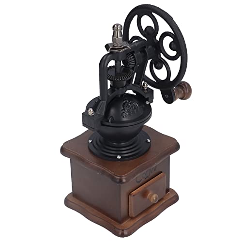 Premium Wood & Iron Manual Coffee Grinder, Fineness, Preserves Flavor, for Home Office