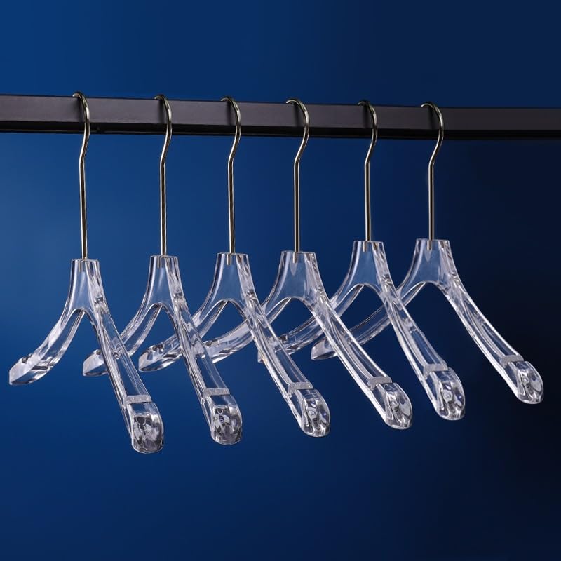 LUKEO Acrylic Clothes Rack Clothing Store Display Clothes Rack Crystal Acrylic Hanging Clothes Racks