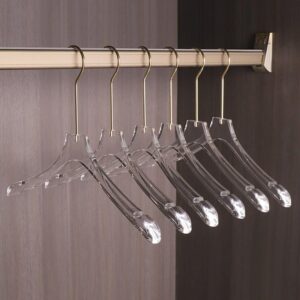 LUKEO Acrylic Clothes Rack Clothing Store Display Clothes Rack Crystal Acrylic Hanging Clothes Racks