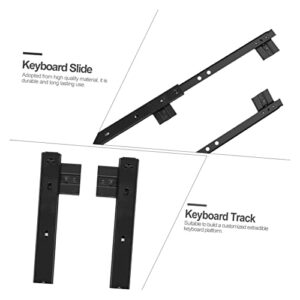 Abaodam 4 Pairs Keyboard Rails Plastic pallets Work Desk Accessories Drawer Tray Office Keyboard Slide Keyboard Under Desk Mount Keyboard Stand Multi-Functional Keyboard Rail Multifunction