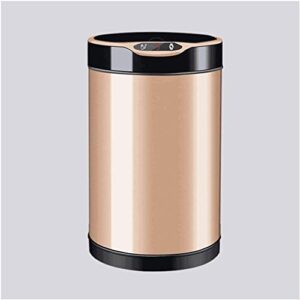 jfgjl household induction trash can automatic trash can with lid round stainless steel trash can for living room kitchen bathroom trash can for bedroom (color : d, size : 6l)