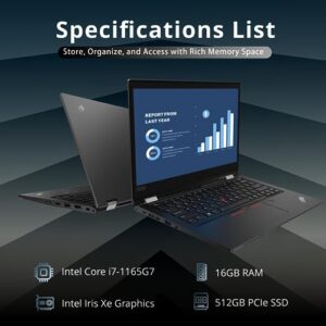 Lenovo ThinkPad L13 Yoga 2-in-1 13.3" FHD Touchscreen Laptop, Intel Core i7-1165G7, 16GB RAM, 512GB SSD, Iris Xe Graphics, Fingerprint Reader, Backlit Keyboard, Win 11 Pro, Black, 32GB USB Card