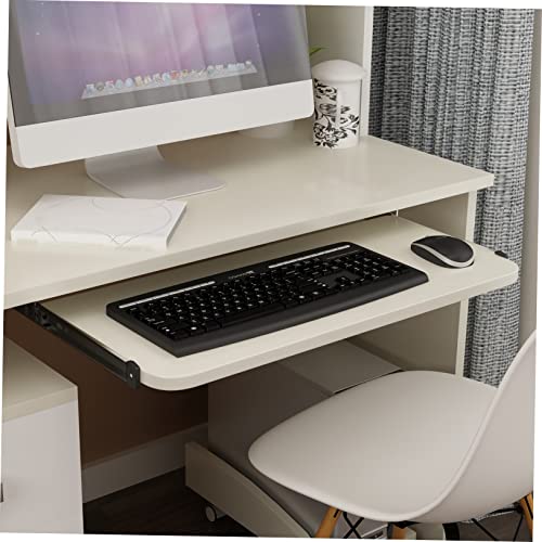 Abaodam 2 Pairs Keyboard Rails Plastic Serving Tray Desk Tray Ball Bearing Desk Keyboard Tray Slide Out Keyboard Under Keyboard Tray Under Desk Steel Practical Keyboard Stand Cupboard