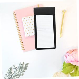 Cabilock 2pcs Bill Folder Paper folders Pocket Note pad Leather Folder Planner clipboard Bill Book Small Server notepads exam Paper Base Clip Boards Paper File Base Mini Paper Clip Pallet