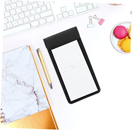 BESTOYARD 4pcs Bill Folder Foldover clipboard Mini Pocket clipboard Small Server notepads Notepad clipboard a4 hardboard Leather Low Profile Clip Checks pu Leather Office Business Wine Clip