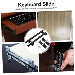 1 Pair Guide pro tec Keyboard Tray Desk Keyboard Drawer Slide Rail Track Desk Drawer Computer Keyboard Drawer Rail Keyboard Track Steel The Slide Rail Rack Office Table Bearing