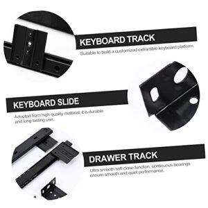 1 Pair Guide pro tec Keyboard Tray Desk Keyboard Drawer Slide Rail Track Desk Drawer Computer Keyboard Drawer Rail Keyboard Track Steel The Slide Rail Rack Office Table Bearing