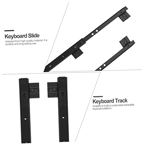 Didiseaon 2 Pairs Keyboard Rails Cabinet Slides Keyboard Under Keyboard Drawer Under Desk Slide Keyboard Stand Adjustable Keyboard Slide Keyboard Tray Design Rack Computer Desk Office Steel