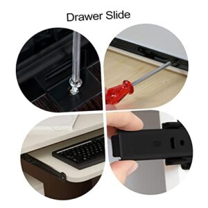 Didiseaon 2 Pairs Keyboard Rails Cabinet Slides Keyboard Under Keyboard Drawer Under Desk Slide Keyboard Stand Adjustable Keyboard Slide Keyboard Tray Design Rack Computer Desk Office Steel