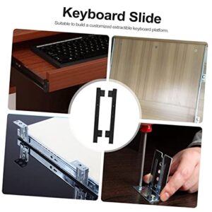 Didiseaon 2 Pairs Keyboard Rails Cabinet Slides Keyboard Under Keyboard Drawer Under Desk Slide Keyboard Stand Adjustable Keyboard Slide Keyboard Tray Design Rack Computer Desk Office Steel