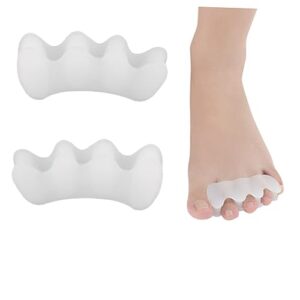 Toe Streightener 3 Pairs Bunion Relief Hallux valgus separators Whiting Bunion Cushions Pads Foot Separator Bunion Bunion Seperator Eversion Orthotics Gasket Splitter Gel White