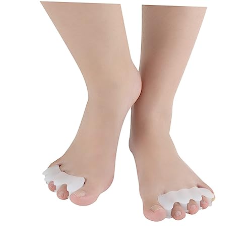 Toe Streightener 3 Pairs Bunion Relief Hallux valgus separators Whiting Bunion Cushions Pads Foot Separator Bunion Bunion Seperator Eversion Orthotics Gasket Splitter Gel White