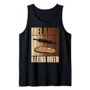 Melanin Baking Queen, African American Baker Bread Maker Tank Top