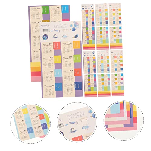 MAGICLULU 27 Packs Calendar Index Stickers Book tabs 2023 Binder Office Planner tabs Numbers Stickers Colored Labels Digital Notepad Month Index Stickers DIY Calendar Sticker tabs