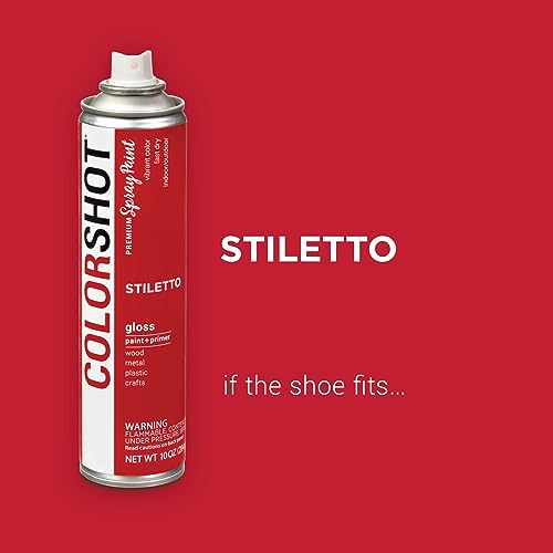 COLORSHOT Gloss Spray Paint Stiletto (Red) 10 oz. 4 Pack