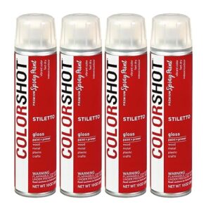 COLORSHOT Gloss Spray Paint Stiletto (Red) 10 oz. 4 Pack