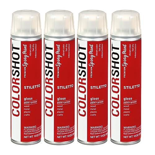 COLORSHOT Gloss Spray Paint Stiletto (Red) 10 oz. 4 Pack