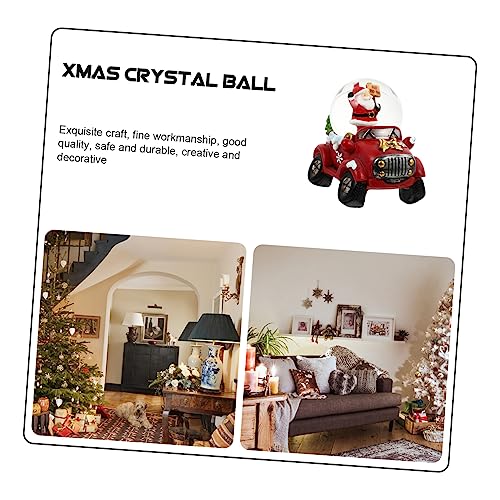 Abaodam Christmas Decorations 3 pcs Crystal Ball Car Retro Home Decor Water Balls for Kids astetic Room Decor Santa Musical Globe Water Ball Decoration Xmas Crystal Ball Decor Glass