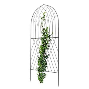 2 Pack Large Garden Trellis for Climbing Plants and Vines, for Ivy, Roses, Cucumbers 75 inches Plants Support Tall Wall Rustproof Black Steel Metal Trellis