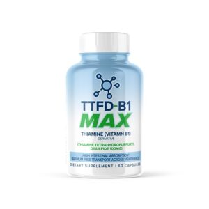 ttfd - b1 max - thiamine vitamin b1 ttfd - 100mg - (thiamine tetrahydrofurfuryl disulfide) thiamine max, 60 capsules by maxlife naturals.