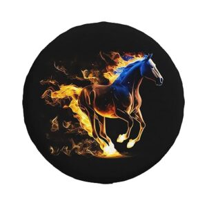 art horse spare tire cover - horse funny rv tire covers wheel protector covers universal fits for truck suv trailer camping, 14 inch