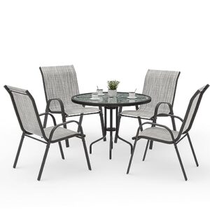 amopatio patio dining set for 4, outdoor table and chairs set