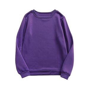 fall outfits for women, and winter round neck long sleeve sweatshirt top plain casual basic pullover hoodie women sweatshirt hoodie fashion 2023 unwell green vest shirts (l, dark purple)